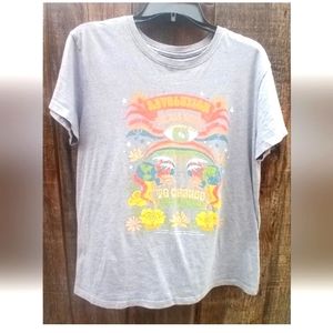 Lyrics By Lennon & Mc Cartney Tee Size L Gray Short Sleeve Cotton/ Polyester